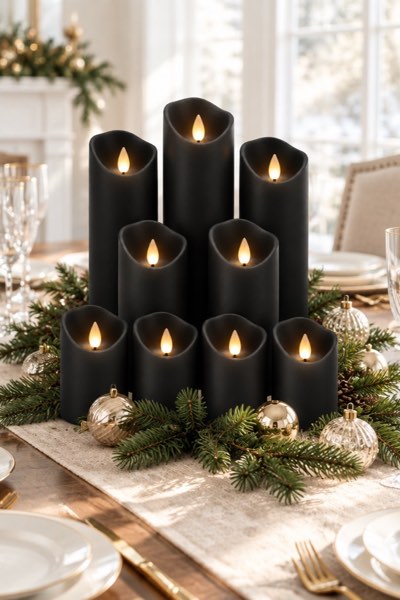 Black Flameless Candles with Remote
