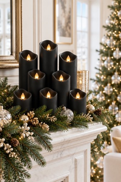 Black Flameless Candles with Remote