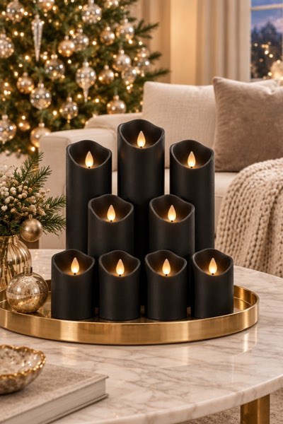 Black Flameless Candles with Remote