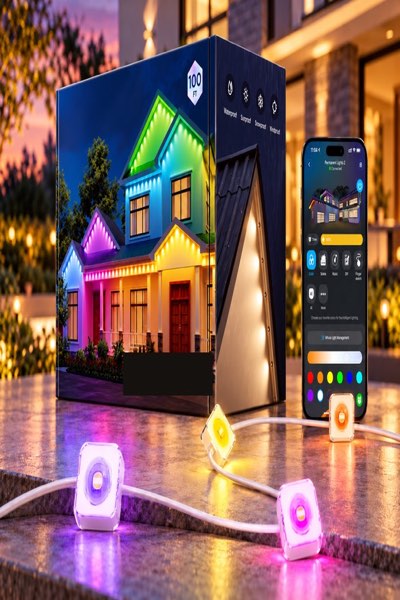Govee Permanent Outdoor Lights 2, 100ft RGBIC Outdoor Lights with 100 Modes, 16 Million Colors