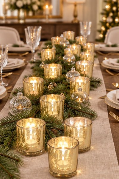 Speckled Mercury Gold Glass Votive Holders (Set of 36)