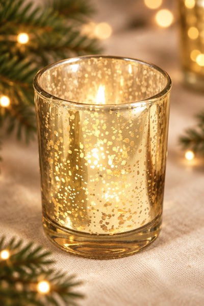 Speckled Mercury Gold Glass Votive Holders (Set of 36)