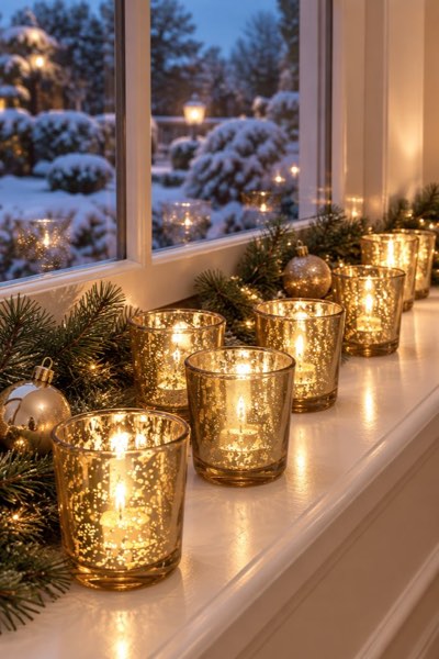 Speckled Mercury Gold Glass Votive Holders (Set of 36)