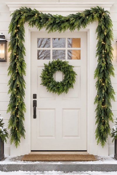 N&T NIETING 9FT Christmas Norfolk Pine Garland, Real Touch Artificial Greenery