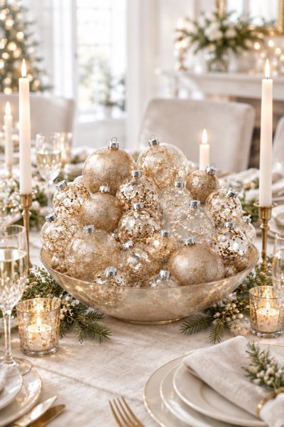 Sea Team 25-Pack Assorted Clear Christmas Ball Ornaments, Champagne