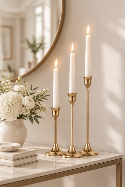 Vintage Gold Antique Candlestick Holders